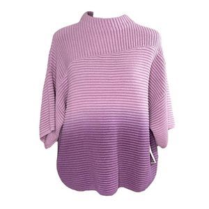 Chicos Color Effect Mock Neck Dolman Pullover Sweater Violet Ice Size 2P NWT